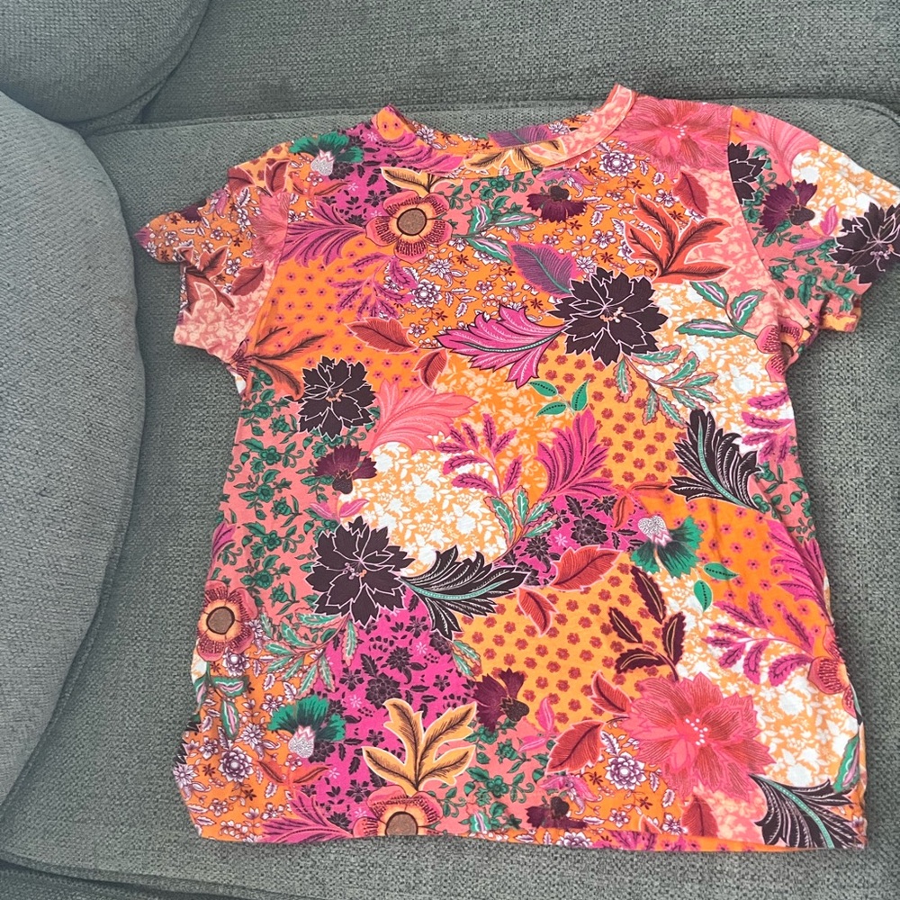 LOFT Kids Floral Tee - Orange and Pink